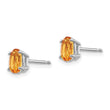 14K White Gold 6x4mm Citrine Earrings - Birthstone Company