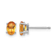 14K White Gold 6x4mm Citrine Earrings - Birthstone Company
