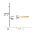 April/ White Topaz Stud Earrings in 14K Yellow Gold, 3mm