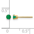 14K Yellow Gold 3mm May/Emerald Post Earrings - Birthstone Company