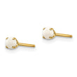 14K 3mm October/Opal Post Earrings - Birthstone Company