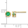 14K 4mm Bezel May/Emerald Post Earrings - Birthstone Company
