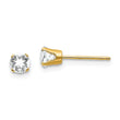 April/White Topaz Stud Earrings in 14K Yellow Gold, 4mm