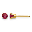 14K 4mm July/Ruby Post Earrings - Birthstone Company