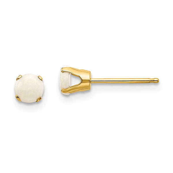 14K 4mm October/Opal Post Earrings