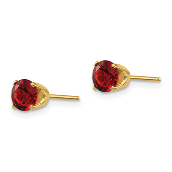 14K 5mm Garnet Earrings January - Birthstone Company
