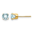14k 5mm Aquamarine Earrings - March - Birthstone Company