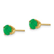14K 5mm Natural Emerald Earrings May