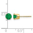 14K 5mm Natural Emerald Earrings May - Birthstone Company