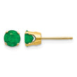 14K 5mm Natural Emerald Earrings May - Birthstone Company
