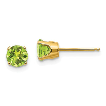 14K 5mm Peridot Earrings August