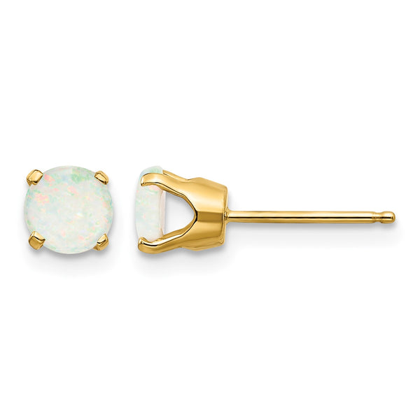 14K 5mm Opal Earrings October - Birthstone Company