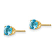 14K 5mm Blue Topaz Earrings December - Birthstone Company