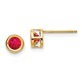 14K Ruby Earrings July