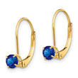14k 4mm Round September/Sapphire Leverback Earrings - Birthstone Company