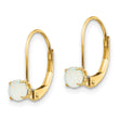 14k 4mm Round October/Opal Leverback Earrings - Birthstone Company