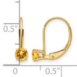 14k 4mm Round November/Citrine Leverback Earrings - Birthstone Company
