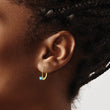 14k 4mm Round December/Blue Topaz Leverback Earrings - Birthstone Company