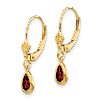 14k 6x4mm Garnet/January Earrings - Birthstone Company