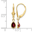 14k 6x4mm Garnet/January Earrings - Birthstone Company