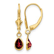 14k 6x4mm Garnet/January Earrings - Birthstone Company