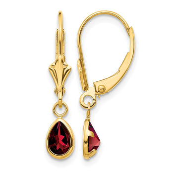 14k 6x4mm Garnet/January Earrings - Birthstone Company