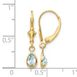 14k 6x4mm March/Aquamarine Earrings - Birthstone Company