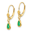 14k 6x4mm Emerald/May Earrings - Birthstone Company