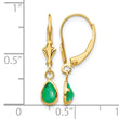 14k 6x4mm Emerald/May Earrings - Birthstone Company