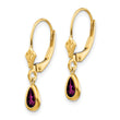 14k 6x4mm Rhodolite Garnet/June Earrings - Birthstone Company