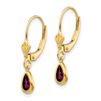 14k 6x4mm Rhodolite Garnet/June Earrings - Birthstone Company
