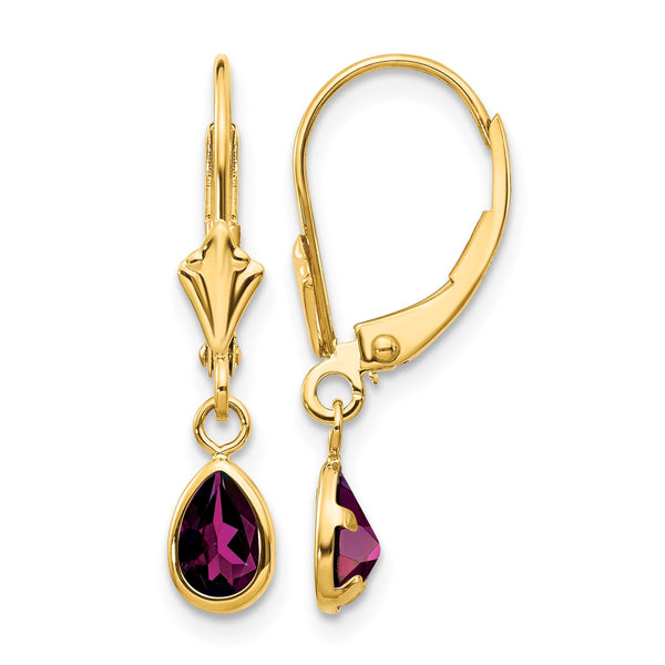 14k 6x4mm Rhodolite Garnet/June Earrings - Birthstone Company