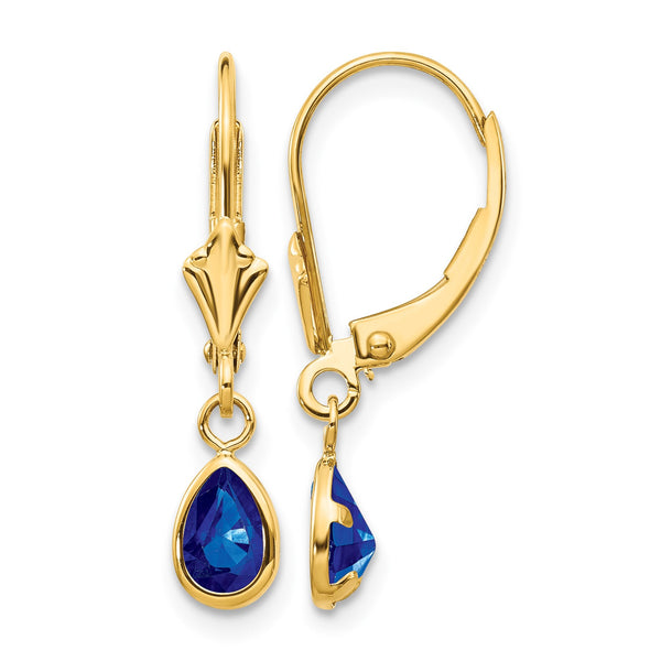 14k 6x4mm September/Sapphire Earrings - Birthstone Company