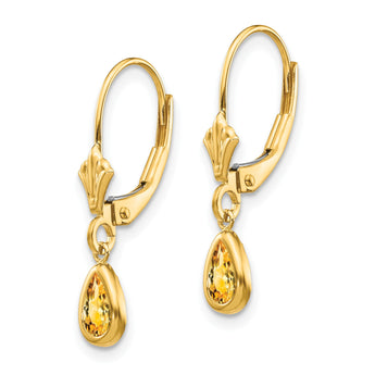 14k 6x4mm November/Citrine Earrings - Birthstone Company
