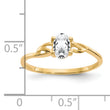 Twisted Band White Topaz Birthstone Ring in 14K Yellow Gold, Size 7