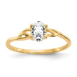 Twisted Band White Topaz Birthstone Ring in 14K Yellow Gold, Size 7