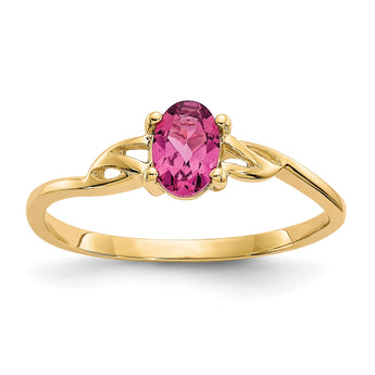 14k Pink Tourmaline Birthstone Ring