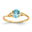 14k Blue Topaz Birthstone Ring, Size 7 - Birthstone Company