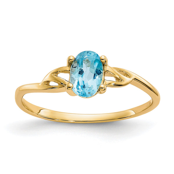 14k Blue Topaz Birthstone Ring, Size 7 - Birthstone Company