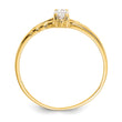 White Topaz Birthstone Ring in 14K Yellow Gold, 1mm, Size 7