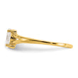 White Topaz Birthstone Ring in 14K Yellow Gold, 1mm, Size 7