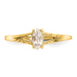 White Topaz Birthstone Ring in 14K Yellow Gold, 1mm, Size 7