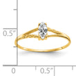 White Topaz Birthstone Ring in 14K Yellow Gold, 1mm, Size 7