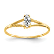 White Topaz Birthstone Ring in 14K Yellow Gold, 1mm, Size 7