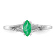 14k White Gold Emerald Birthstone Ring