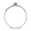 14k White Gold Blue Topaz Birthstone Ring, Size 7 - Birthstone Company
