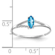 14k White Gold Blue Topaz Birthstone Ring, Size 7 - Birthstone Company
