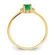Oval Emerald & Diamond Birthstone Ring in 14K Yellow Gold