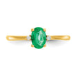 Oval Emerald & Diamond Birthstone Ring in 14K Yellow Gold