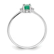 Oval Emerald & Diamond Birthstone Ring in 14K White Gold